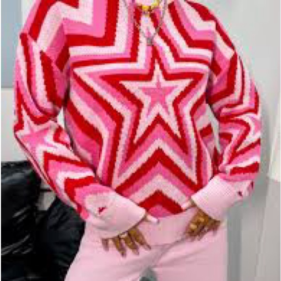 SHEIN Pink and Red Knit Sweater - Picture 3 of 13